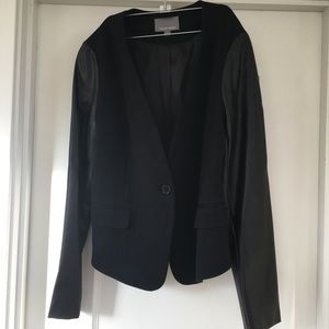 Black Blazer w "leather" sleeve